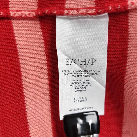 Cabi Cardigan Sweater Womens Sz S Red Pink Striped Button Front Style Quirky - Picture 7 of 8